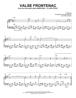 page one of Valse De Frontenac (Piano Solo)