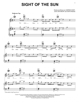 page one of Sight Of The Sun (Piano, Vocal & Guitar Chords (Right-Hand Melody))