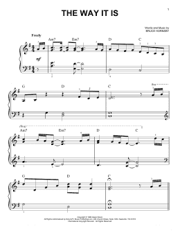 page one of The Way It Is (Very Easy Piano)