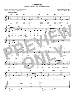 page one of I Hear Music (Easy Lead Sheet / Fake Book)