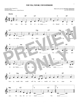 page one of For You, For Me For Evermore (Easy Lead Sheet / Fake Book)