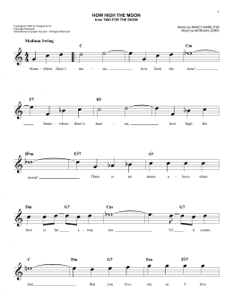 page one of How High The Moon (Easy Lead Sheet / Fake Book)