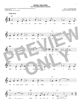 page one of Dearly Beloved (Lead Sheet / Fake Book)
