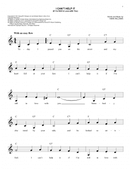 page one of I Can't Help It (If I'm Still In Love With You) (Lead Sheet / Fake Book)
