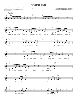 page one of Papa Loves Mambo (Easy Lead Sheet / Fake Book)