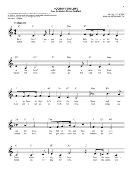 page one of Hooray For Love (Easy Lead Sheet / Fake Book)