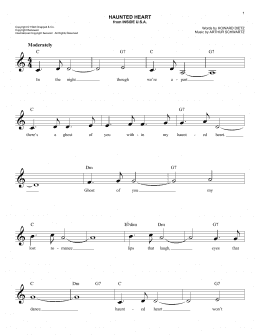 page one of Haunted Heart (Lead Sheet / Fake Book)