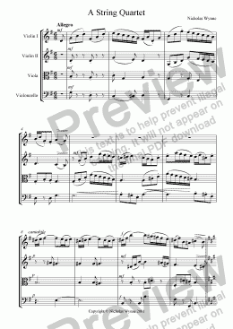 page one of A String Quartet