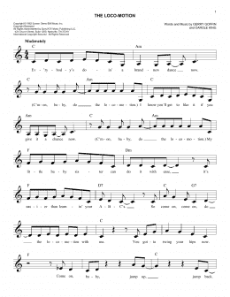page one of The Loco-Motion (Lead Sheet / Fake Book)