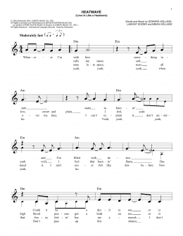 page one of Heatwave (Love Is Like A Heatwave) (Easy Lead Sheet / Fake Book)