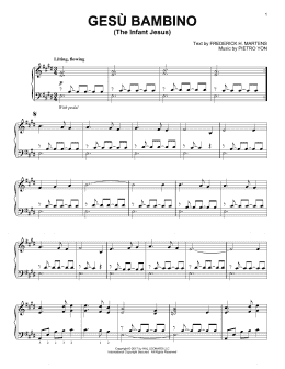page one of Gesu Bambino (The Infant Jesus) (Piano Solo)