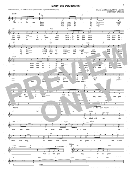 page one of Mary, Did You Know? (Lead Sheet / Fake Book)