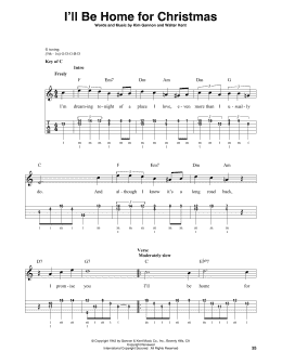 page one of I'll Be Home For Christmas (Banjo Tab)