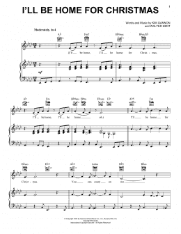 page one of I'll Be Home For Christmas (Piano, Vocal & Guitar Chords (Right-Hand Melody))