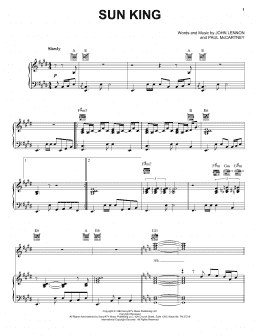 page one of Sun King (Piano, Vocal & Guitar Chords (Right-Hand Melody))