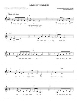 page one of I Love How You Love Me (Lead Sheet / Fake Book)