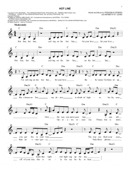 page one of Hot Line (Lead Sheet / Fake Book)
