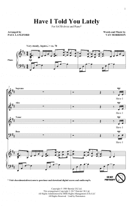 page one of Have I Told You Lately (SATB Choir)