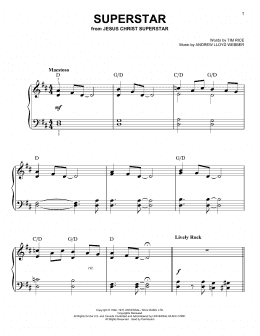 page one of Superstar (from Jesus Christ Superstar) (Easy Piano)