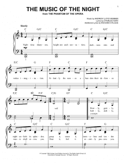 page one of The Music Of The Night (Easy Piano)
