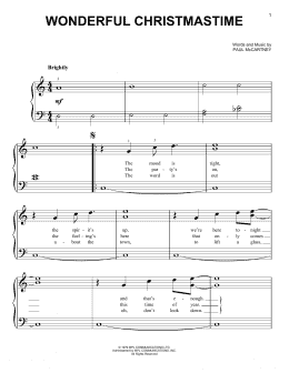 page one of Wonderful Christmastime (Very Easy Piano)