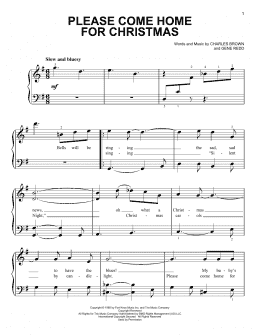 page one of Please Come Home For Christmas (Easy Piano)