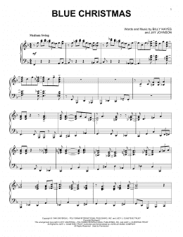 page one of Blue Christmas [Jazz version] (Piano Solo)