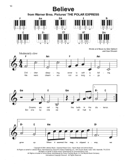 page one of Believe (from The Polar Express) (Super Easy Piano)