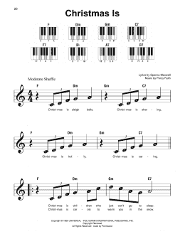 page one of Christmas Is (Super Easy Piano)