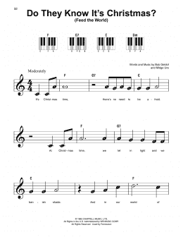 page one of Do They Know It's Christmas? (Feed The World) (Super Easy Piano)