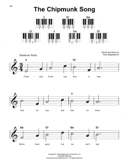 page one of The Chipmunk Song (Super Easy Piano)