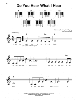 page one of Do You Hear What I Hear (Super Easy Piano)