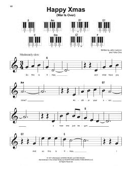 page one of Happy Xmas (War Is Over) (Super Easy Piano)