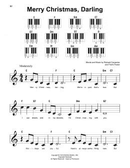 page one of Merry Christmas, Darling (Super Easy Piano)