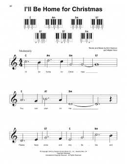 page one of I'll Be Home For Christmas (Super Easy Piano)