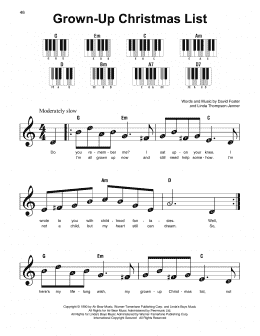 page one of Grown-Up Christmas List (Super Easy Piano)