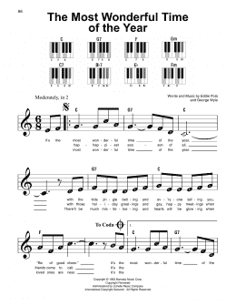 page one of The Most Wonderful Time Of The Year (Super Easy Piano)