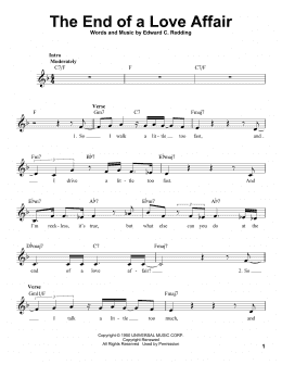 page one of The End Of A Love Affair (Pro Vocal)
