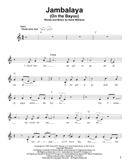 page one of Jambalaya (On The Bayou) (Pro Vocal)