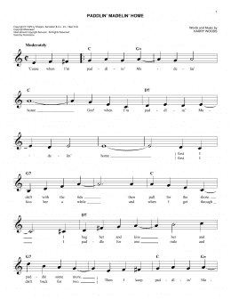 page one of Paddlin' Madelin' Home (Easy Lead Sheet / Fake Book)