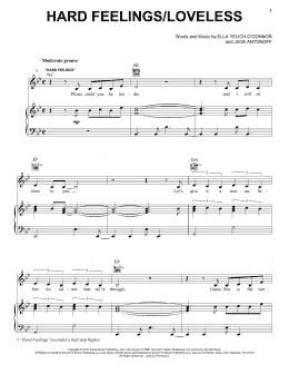 page one of Hard Feelings/Loveless (Piano, Vocal & Guitar Chords (Right-Hand Melody))