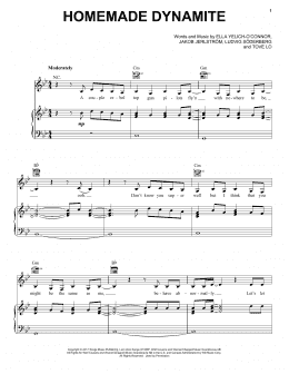 page one of Homemade Dynamite (Piano, Vocal & Guitar Chords (Right-Hand Melody))