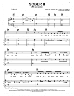 page one of Sober II (Melodrama) (Piano, Vocal & Guitar Chords (Right-Hand Melody))