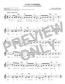 page one of It's Easy To Remember (Easy Lead Sheet / Fake Book)