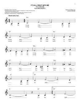 page one of It's All Right With Me (Lead Sheet / Fake Book)