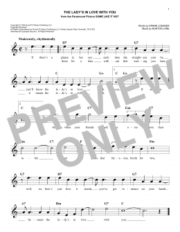 page one of The Lady's In Love With You (Easy Lead Sheet / Fake Book)