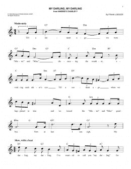 page one of My Darling, My Darling (Lead Sheet / Fake Book)