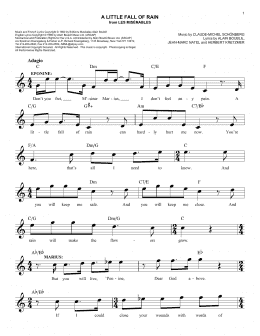 page one of A Little Fall Of Rain (Lead Sheet / Fake Book)