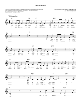 page one of Child Of God (Lead Sheet / Fake Book)