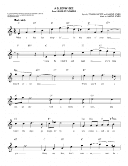 page one of A Sleepin' Bee (Lead Sheet / Fake Book)